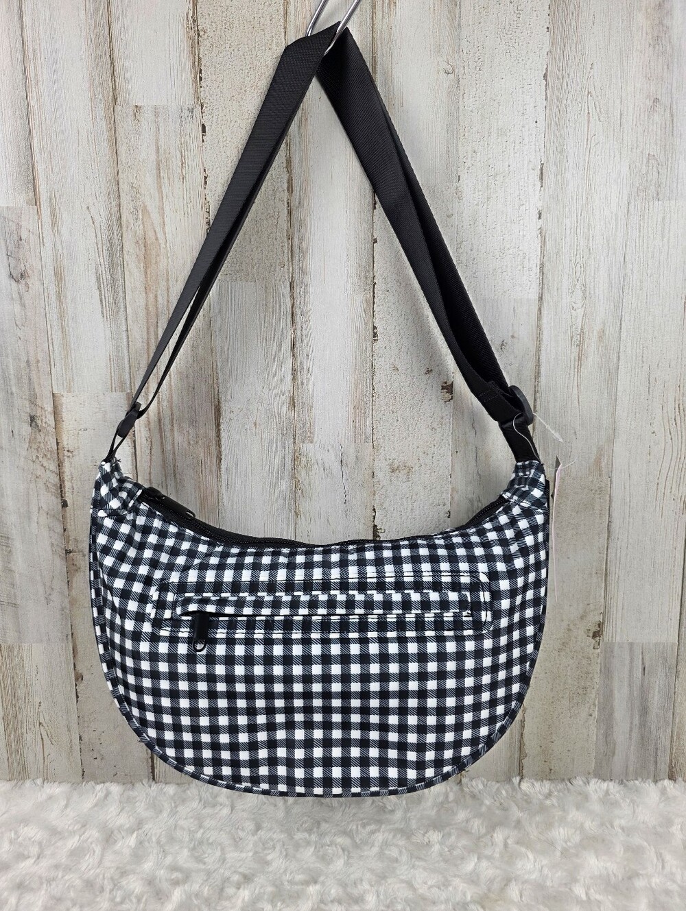 Wild Fable Black and White Gingham Shoulder Bag